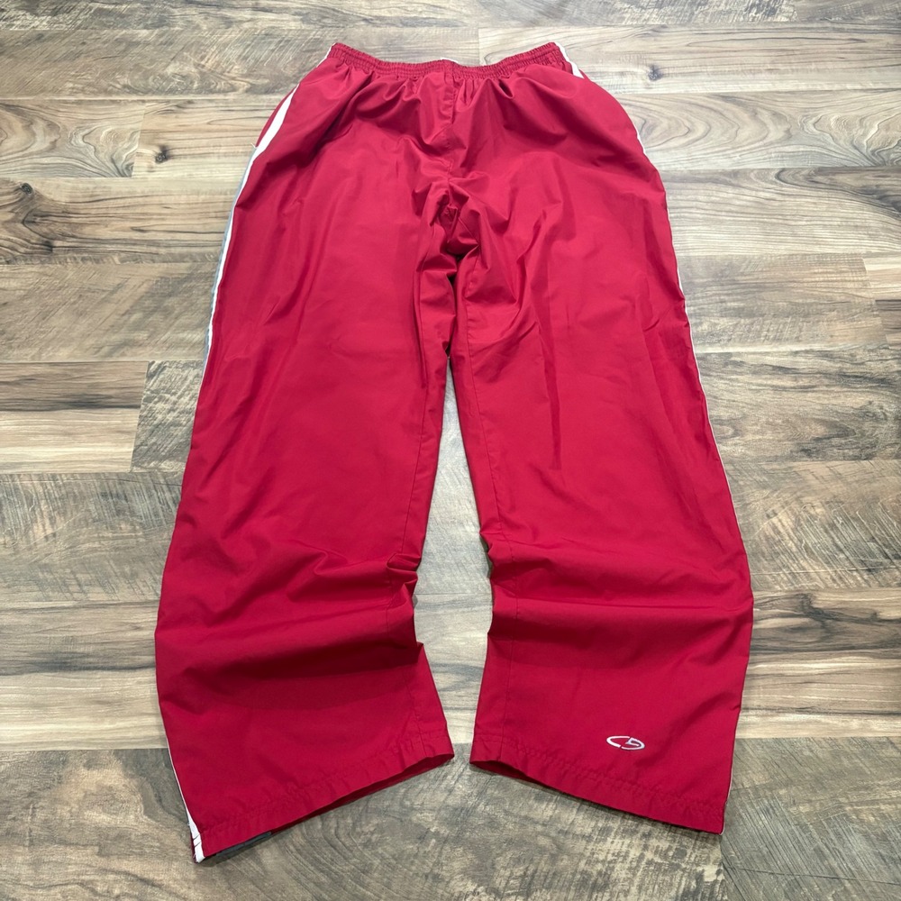 Vintage Y2K Champion C9 Track Pants Mens L Red Baggy 90s Windbreaker Side Stripe